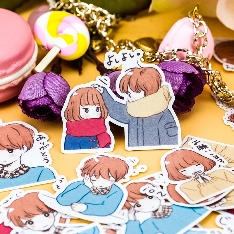 40pcs Creative Cute Self-made Couple 5 Boy Girls DIY Stickers Diary Album Decoration Scrapbooking Child Stationery Stickers