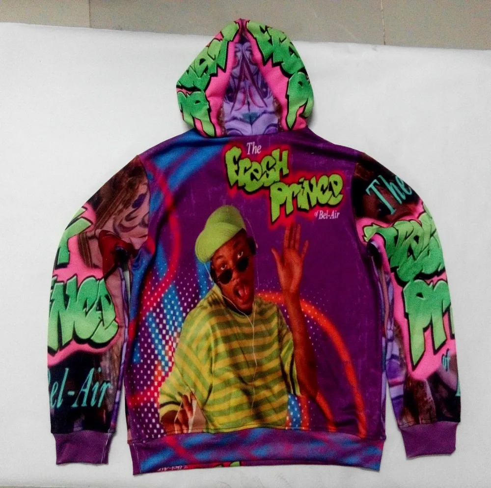 REAL American SIZE Custom Fresh Prince bel air Sublimation Printing Hoodie Jacket