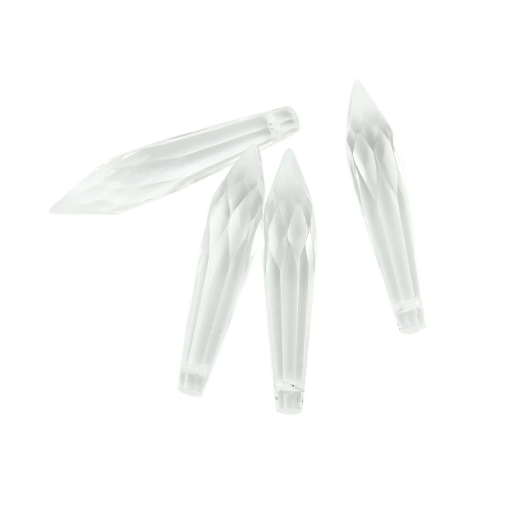 

50mm 40pcs/63mm 60pcs/100mm 40pcs Clear Crystal Glass Icicle Prism U Drop Part Pendant for Home Wedding Door Window Decoration