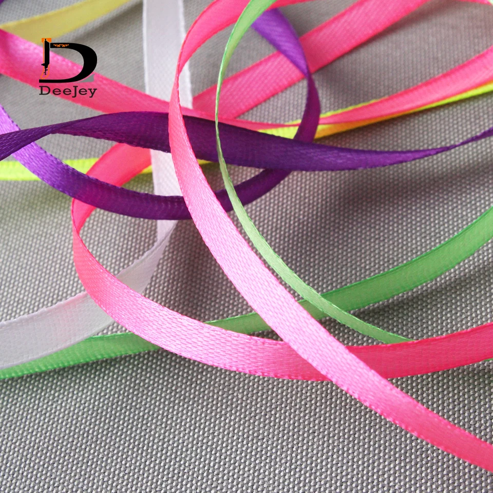 solid color 6mm 1 4 inch satin ribbon belt gift packing wedding decoration 25yards roll 20 rolls mixed colors available