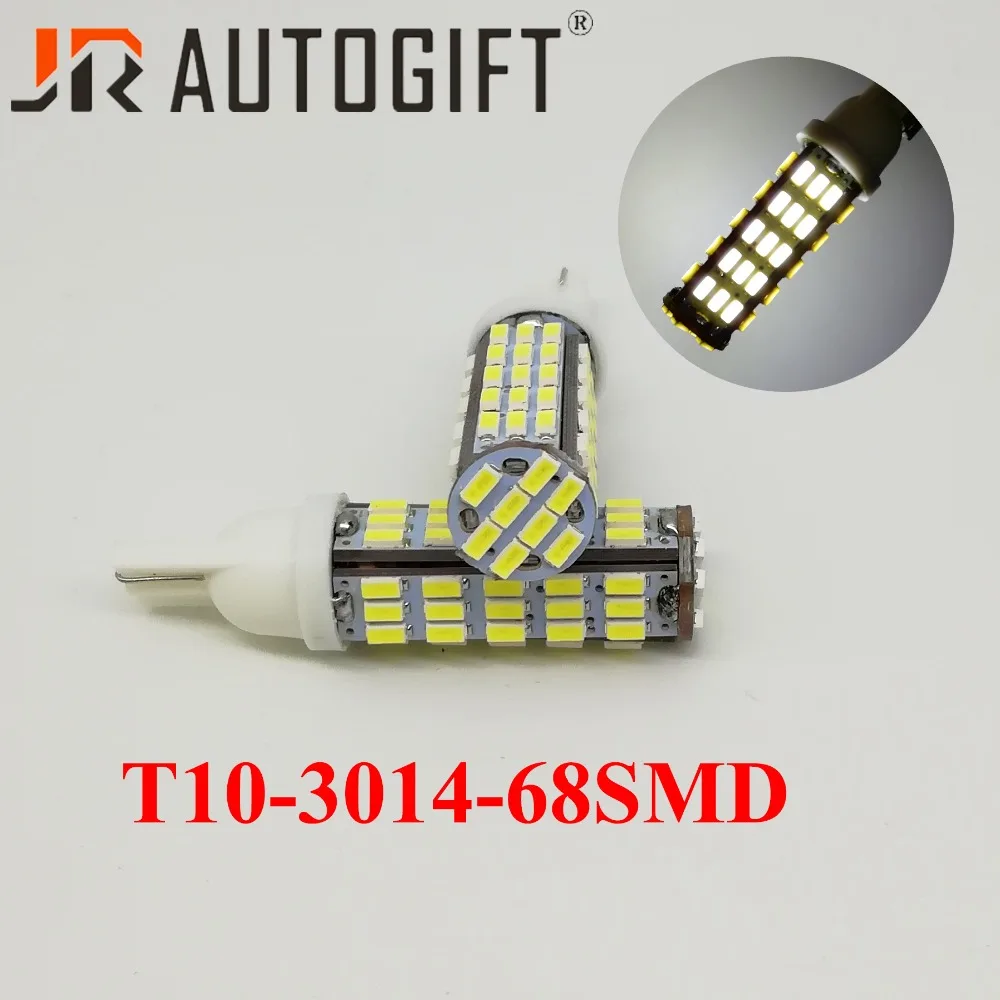 500pcs/lot T10 68LED 3014  68 SMD LED Car 68smd W5W 194 927 168 Side Wedge Lamp Marker Bulb License plate lights DC12V 24V light