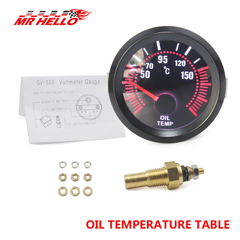 OIL TEMP temperature gauge Advance universal car instrument 52mm oil temperature gauge