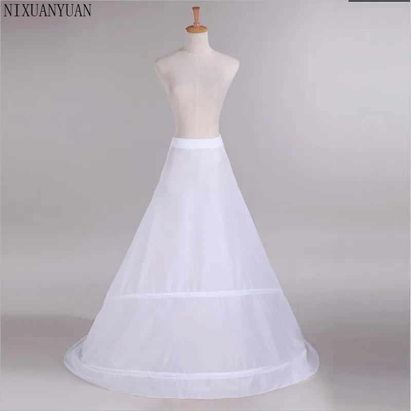 New Petticoats mit Zug Weiß 2 Hoops Krinoline Unterrock für Braut Formales Kleid Auf Lager Mode Hochzeit Zubehör