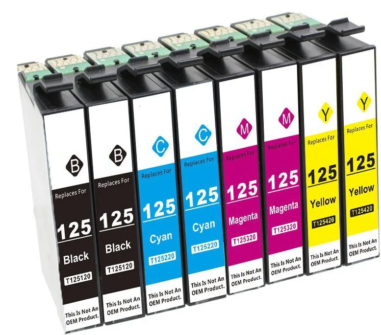 

8 Pack Ink Cartridges Compatible for Epson 125 Stylus NX125 NX127 NX130 NX230 NX420 NX530 NX625 WorkForce 320 325 520 Printer