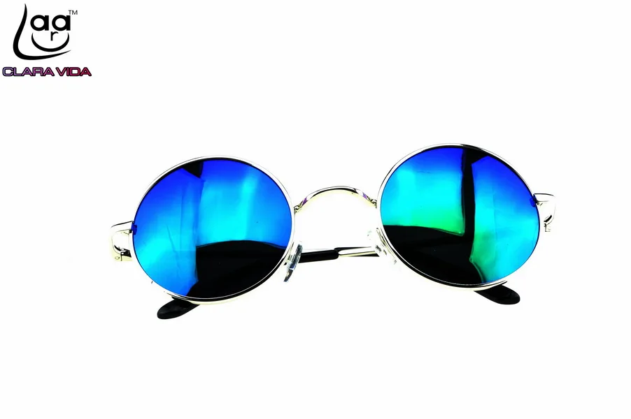 Lentes De Sol Mujer Clara Vida Ozzy Blue/green Mirror Lenses Rock Style Retro 100% Polzrized Sunglasses With Test Card