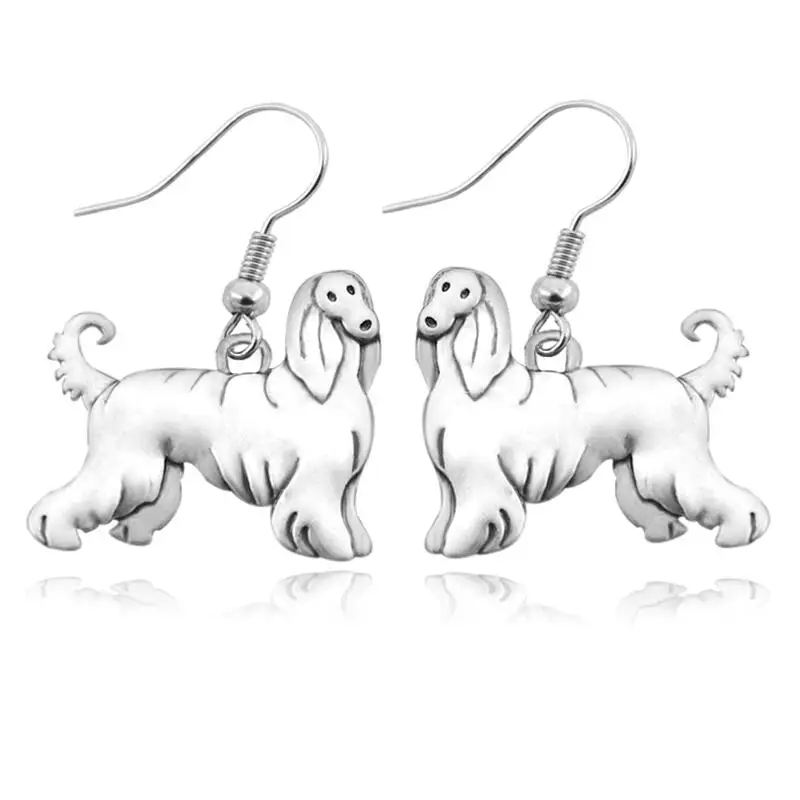 Vintage Boho Afghan Hound Drop Earrings Brincos Bohemian Dog Charms Big Earrings For Women Men Jewelry Earings fashion Jewelry