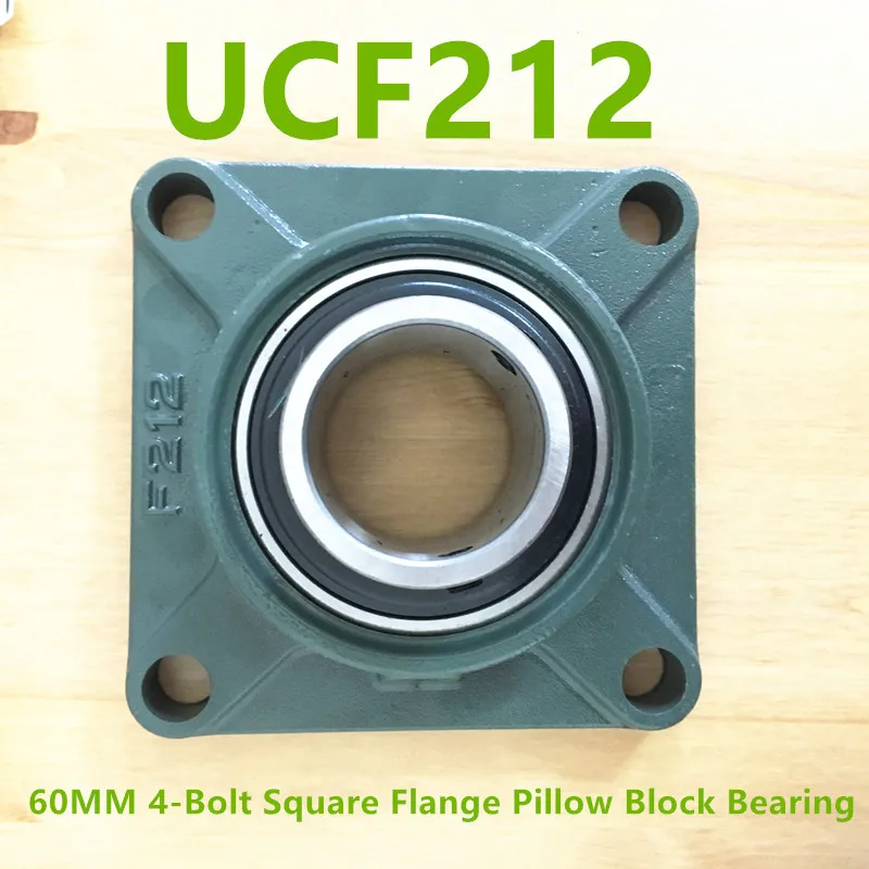 

2023 Real Ucf212 Ucf201/202/203/204/205/206/207/208/209/210/211/212 60mm 4-bolt Square Flange Pillow Block Bearing With Housing