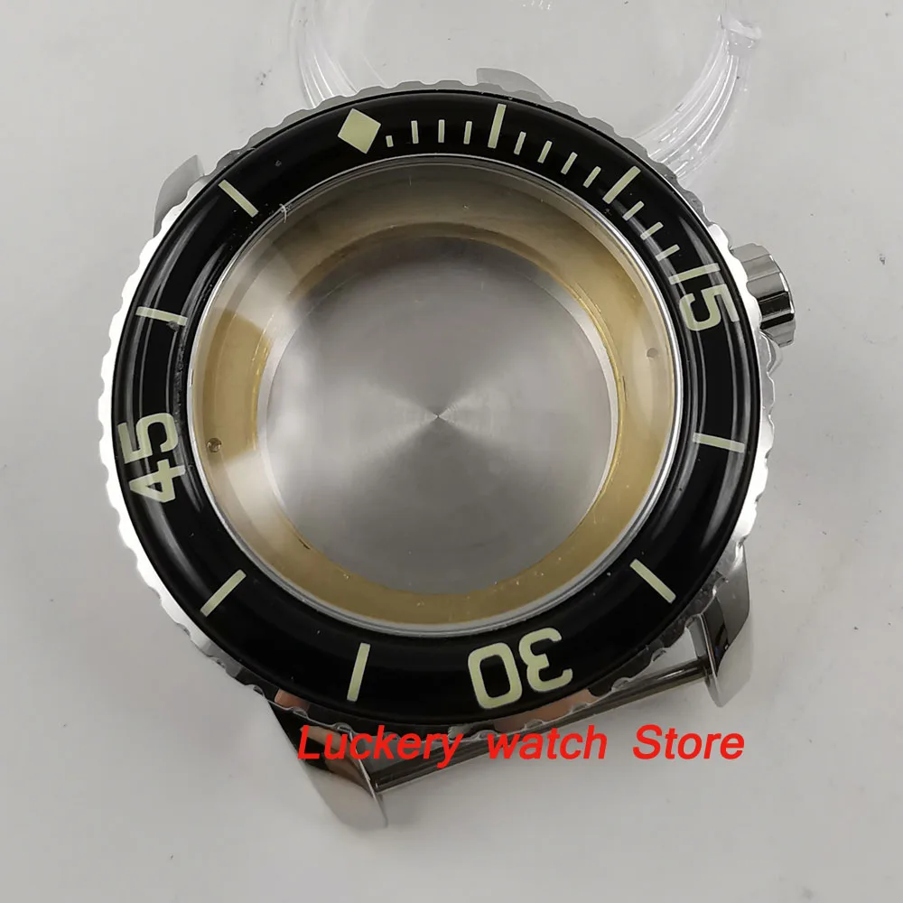 45mm watch case fit ETA 2836 Mingzhu 2813 Miyota 8215 movement-BK19