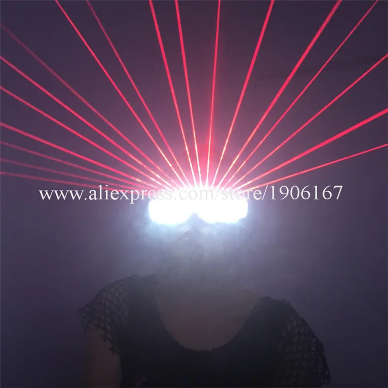 3 Pcs Led Luminous Red Laser Party Glasses With 18 Pcs Lasers Laserman Glasses Christmas Halloween Eyewear For Laser Stage Show