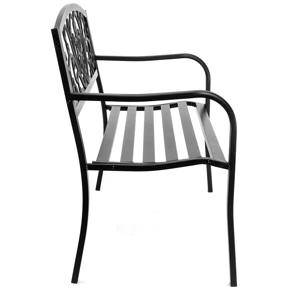 Banco de lazer e quintal decoração ao ar livre de ferro de 50 polegadas