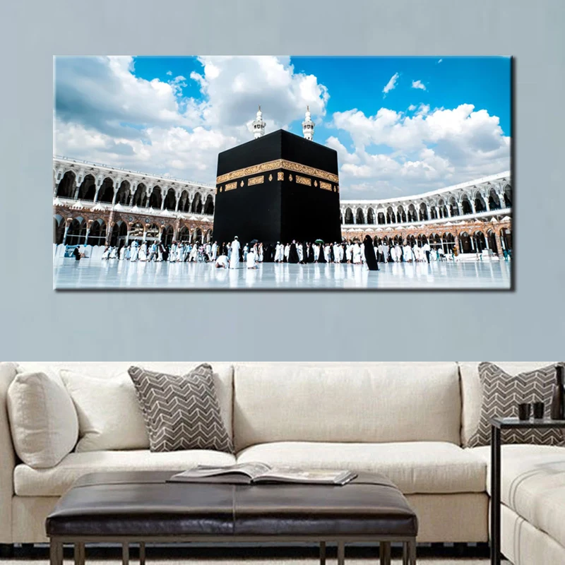 Modern Wall Art Mecca Islamic The Caaba Landscape Canvas Painting Posters and Prints on Wall Pictures For Living Room Home Decor