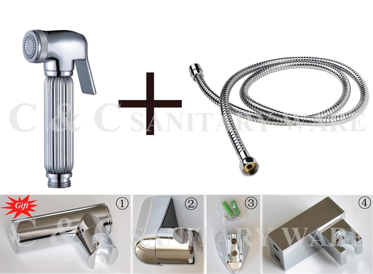

Send Holder Freely! Solid Brass Chrome Shattaf Portable Bidets With 150 cm Stainless Steel Hose - Free Shipping A2002S