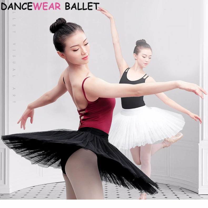 7 Layers Firm Tulle Professional Ballet Tutus White Swan Lake Costume Pancake Practice Rehearsal Platter Ballet Half Tutu Skirt