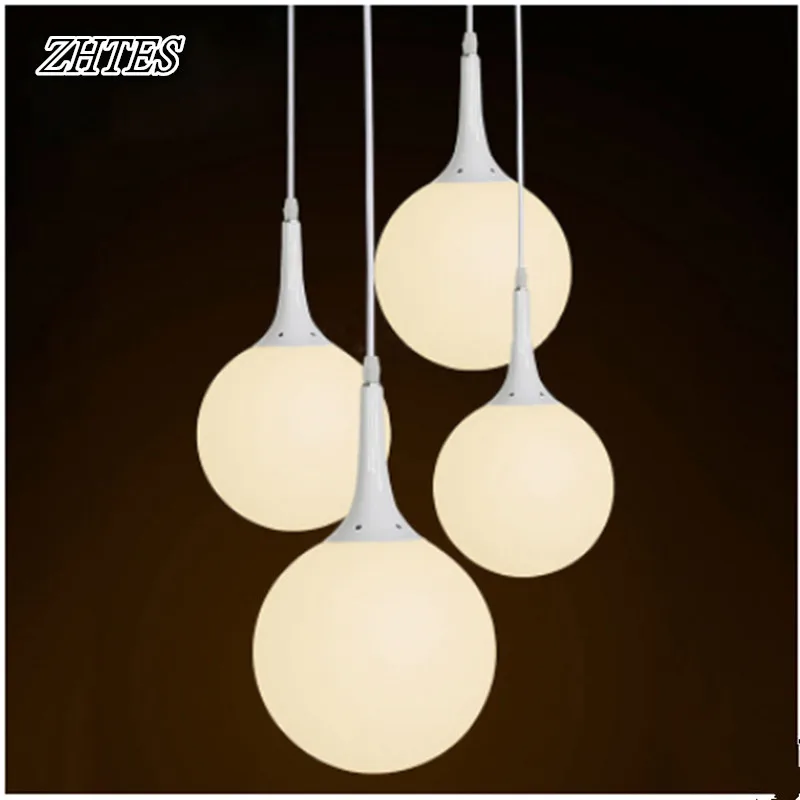 

White Glass Ball Pendant Light LED Modern Minimalist Living Room Dining Room Bedroom suspension luminaire