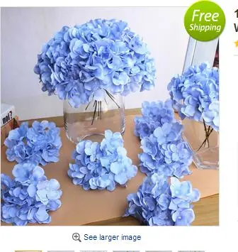 

10pcs/lot Colorful Decorative Flower Head Artificial Silk Hydrangea DIY Home Party Wedding Arch Background Wall Decorative Flowe