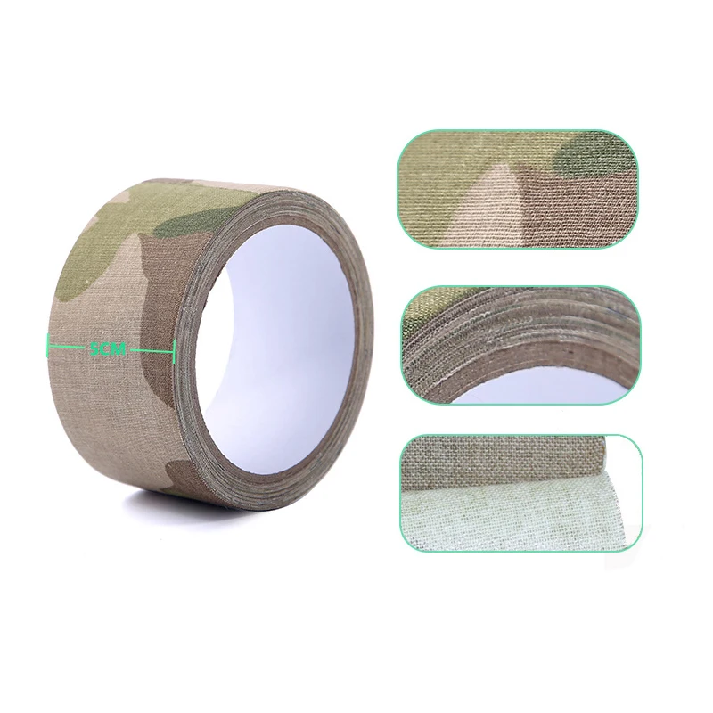 10Meters Duct Outdoor Woodland Camping Camouflage Tape WRAP Hunting Adhesive Stealth Camo Tape Bandage 0.05m x 10m/2inchx390inch