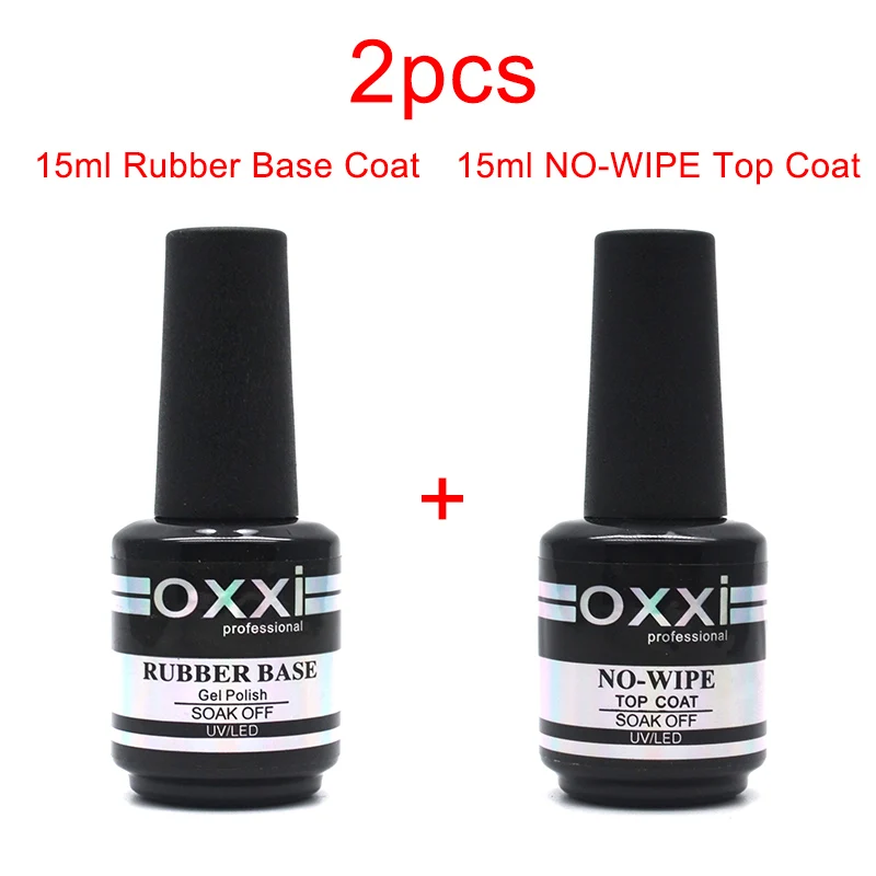 Oxxi Neueste 15ml Nagel-Gummi-Basislack Semi-Permanent UV-Gel-Lacke Primer für Nägel Matt Top Coat Nagelkunst Basis- und Überlack Gellack