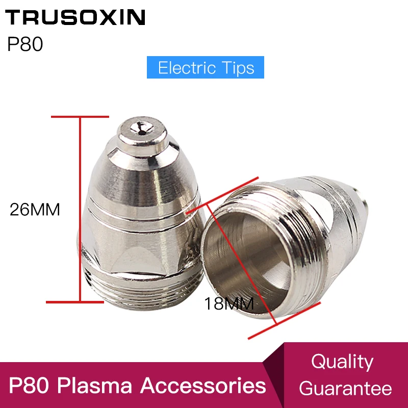 20pcs P80 Consumables Tips and Electrodefor 80A 100A Air Plasma Cutter CUT80 CUT100 and WSM  Welding Machine