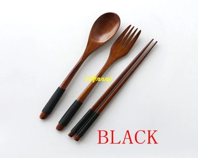 

100sets/lot Fast Shipping High quality Nature Wood Dinnerware Wooden Chopsticks Spoon Fork Wrapped Wire Handmade