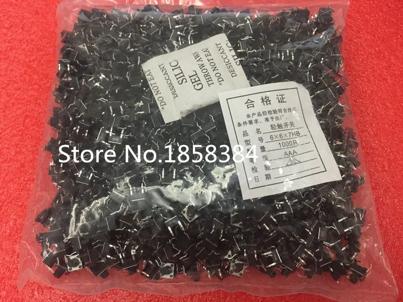 

1000PCS Push Button Switches 6*6*7MM 6mm*6mm*7mm DIP-4 Tactile Switches Push Button Tact Switch 6x6x7mm