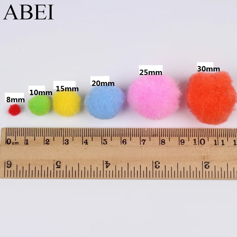 6mm 10mm 15mm 20mm 25mm 30mm Mix Colors Pompom Soft Fluffy Plush Balls Pompone Pom Poms Furball DIY Handmade Craft Material