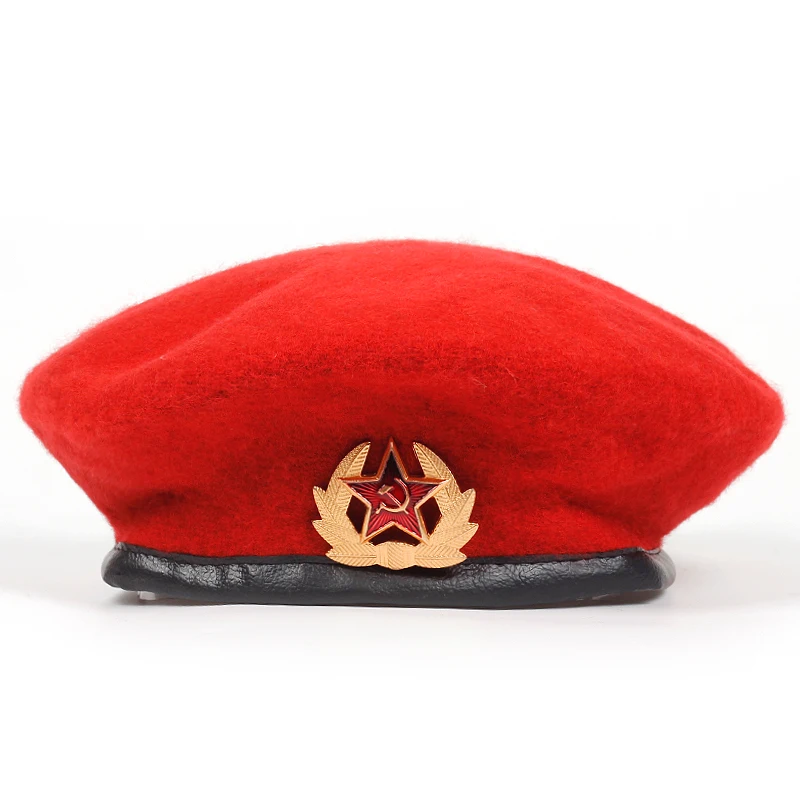 new High Quality Wool% Russian Army Berets for Men Women national emblem beret Hat Adult adjustable Hat Caps Bone Garros