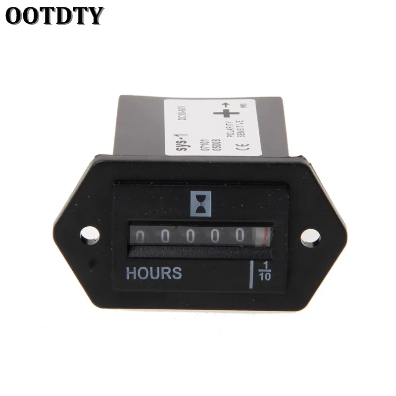 OOTDTY New Generator Sealed Hour Meter Counter Tractor Truck Hourmeter Rectangle DC 10V-80V for Boats Trucks Tractors Cars