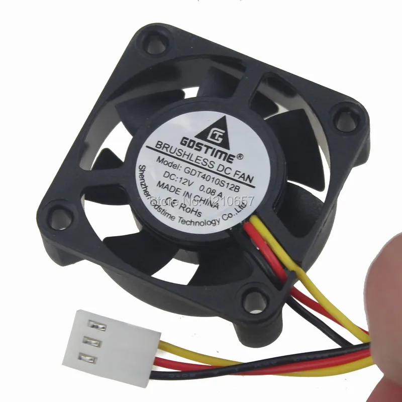 Gdstime 산업용 환기 쿨러 팬, 브러시리스 3P, 12V DC, 40mm, 40x40x10mm, 10 개