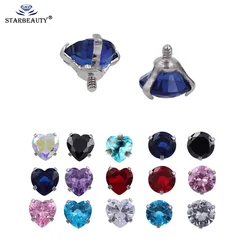 5pcs 16G 5mm Internally Threaded Zircon Belly Lip Eyebrow Tongue Belly Navel Ring Body Jewelry Piercing Parts Body Piercing Ball