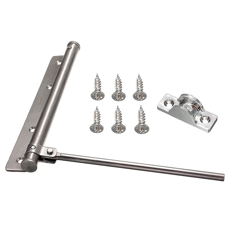 Door Closer Adjustable Strength Single Spring Surface Mounted Stainless Steel Automatic Closing Fire Rated 45kg Hardware