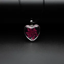 Flower in Heart Shape Glass necklace lover Pendant Fashion glass ball necklaces Classic style Jewelry #FY410