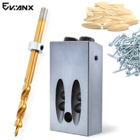 Pocket Hole Jig Kit 9.5mm Aluminum Alloy 6061 Wood Dowel Jig Punch Locator Woodworking Drill Guide 9.5mm Drill Bit