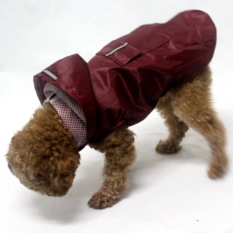 Pet small Dog Raincoat Waterproof Large Dog Clothes Outdoor Coat Rain Jacket Reflective Puppy Big dog poncho Breathable mesh