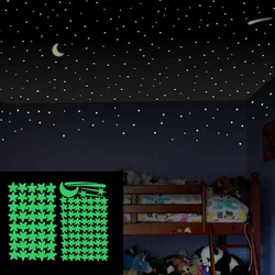 Glow In The Dark Sticker Luminous Star Moon adesivi murali fosforescenti fai da te per decalcomanie da parete per cameretta del bambino decorazioni per la casa