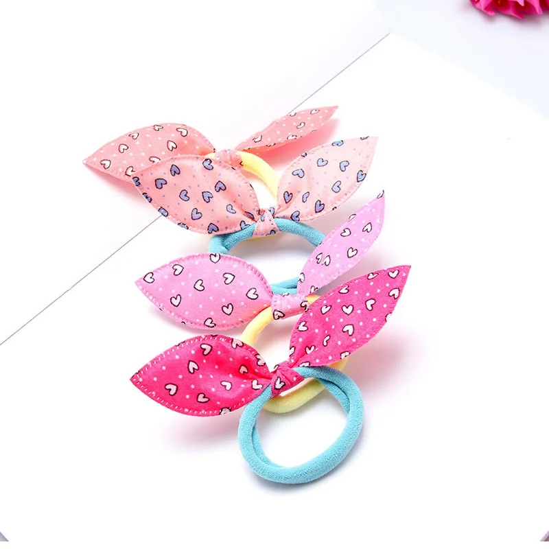 6 pcs Rabbit Ears Hair Band Children Hair Accessories Kids Ponytail Elastic Hair Band for Women Girls Rubber Band