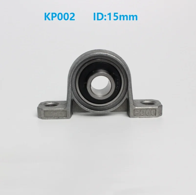 100pcs/lot KP002 15mm Bore Diameter P002 Zinc Alloy Bearing Pillow Block Mounted Support Housing Insert Bearing