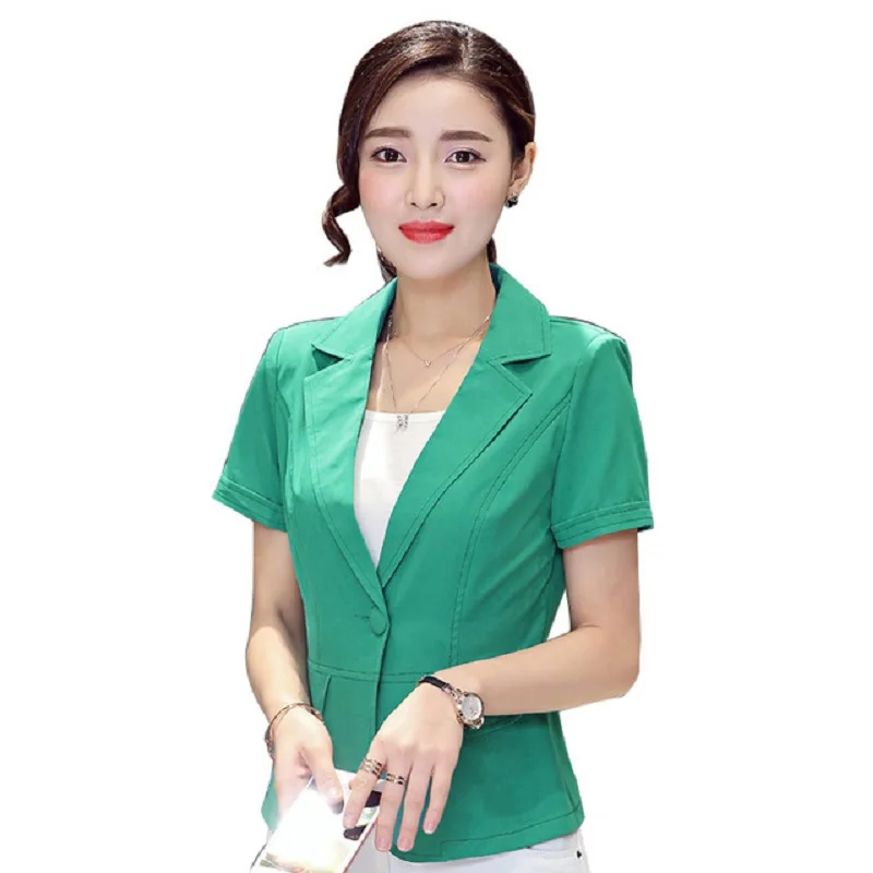 Short-Sleeved Slim Slimming Jacket for Women, One Button Small Suit, Female Fashion, New, Summer, W563