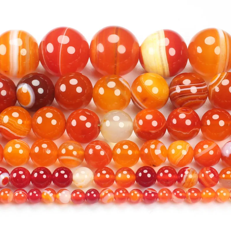 

Natural Orange Stripe Agates 4-16mm Round Beads 15inch ,Wholesale For DIY Jewellery Free Shipping !