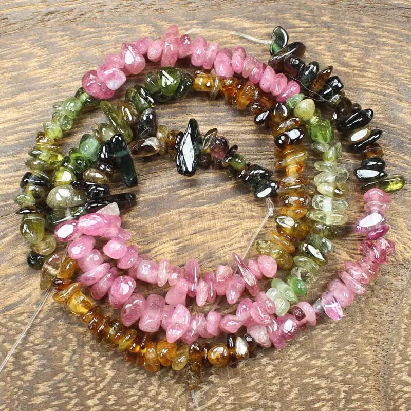 

Natural Multi-color Tourmaline 2-5mm Freeform Beads 15"/38cm, For DIY Jewelry making ,We provide mixed wholesale for all items!