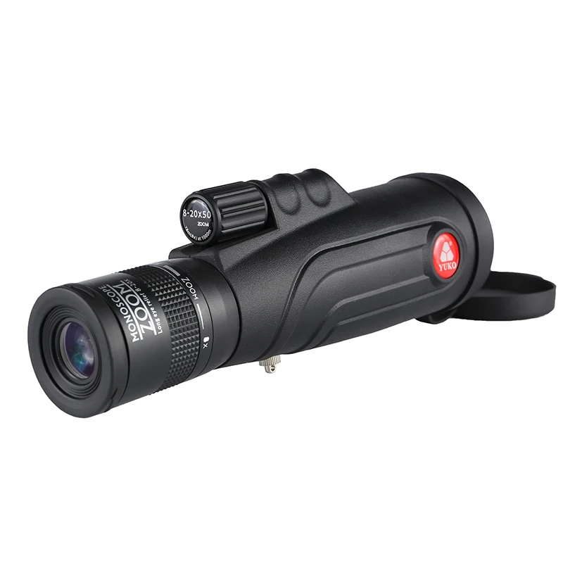 Super Zoom Monocular Telescope 8-20x50 Black HD lll Night Vision Zooming Monoculars Long Eye Relief Outdoor Travel Monoscope