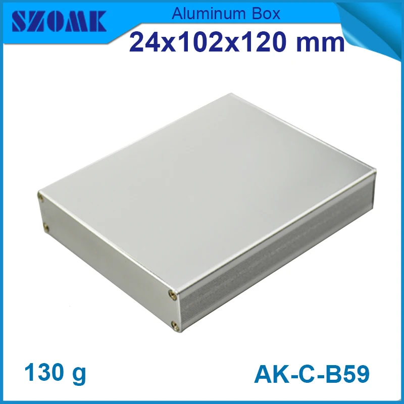 silver color high quality cheap price  Aluminum metal electrics  pcb housing 24*102*120mm