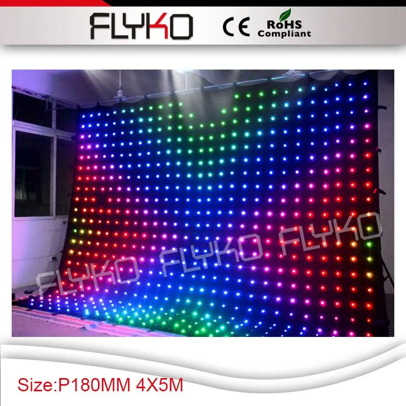 Free shipping cheapest price p18 4x5m LED curtain wall light led stage light