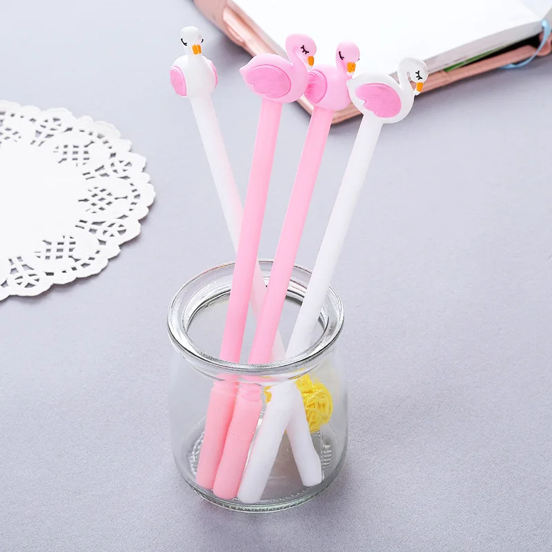 50pcs lovely flamingos student female 0.35mm neutral pen male signature pen water pen