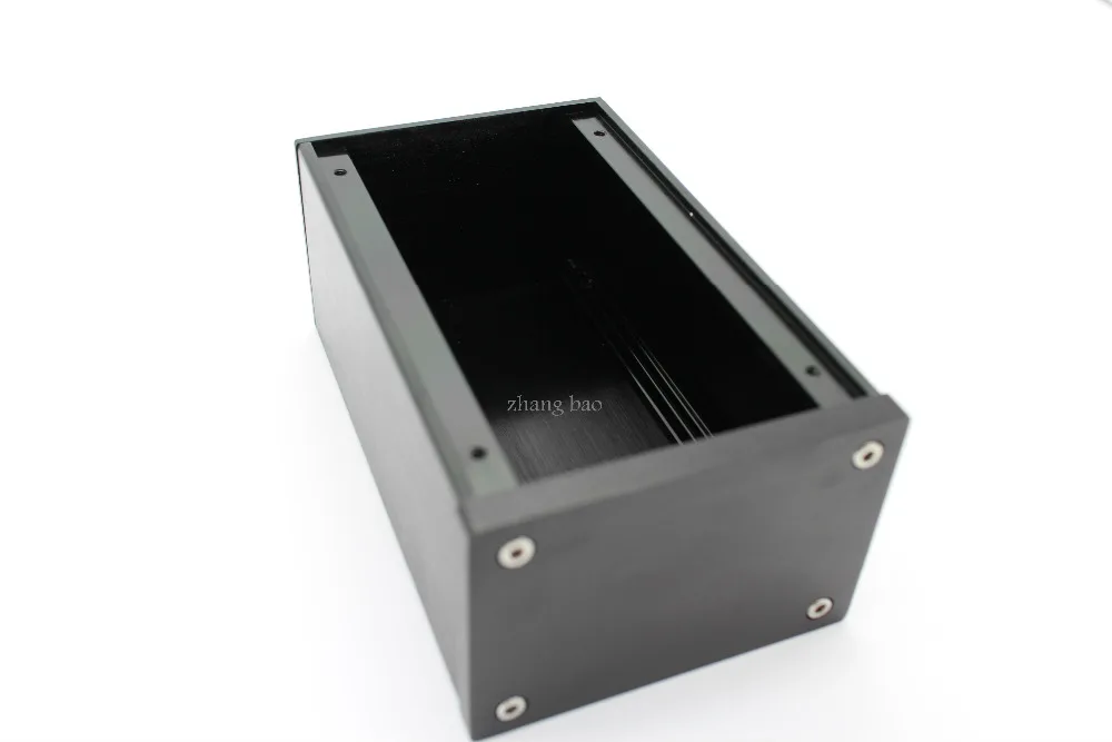 حاوية مكبر صوت من الألومنيوم الأسود B0609/علبة أمبير صغيرة/صندوق Preamp/هيكل PSU