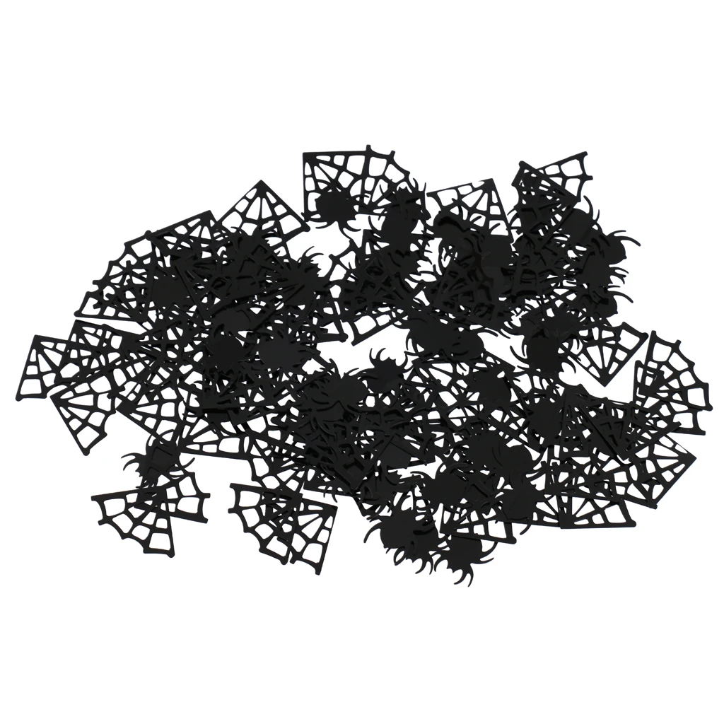 Spider Webs Spider Table Confetti Taburan Dekorasi Pesta Halloween Hitam 15G