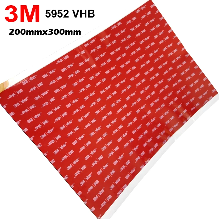 3M VHB 5952 Double Sided Acrylic Foam Adhesive Mounting Tape for Auto Car, 200mmx300mm, 1.1mm thick black