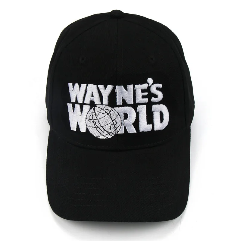 Wayne\'s World Black Cap Hat Baseball Cap Fashion Style Cosplay Embroidered Trucker Hat Unisex Mesh Cap Adjustable Size