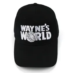 Wayne's World Black Cap Hat Baseball Cap Fashion Style Cosplay Embroidered Trucker Hat Unisex Mesh Cap Adjustable Size