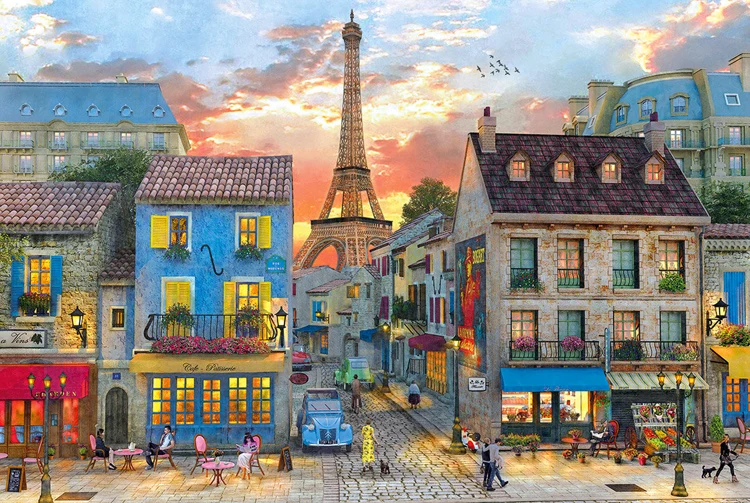 

Paris street The wooden puzzle 1000 pieces ersion jigsaw puzzle white card adult children's educational toys