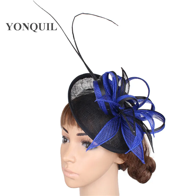 

Elegant Ladies Black Chic Fascinator Wedding Hats Women Cocktail Married Headwear Female Party Millinery Cap Bridal New Fashion